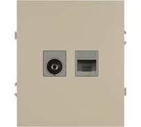 Розетка ЭРА Arktik 16-3110-04 комбинированная RJ45+TV шампань Б0070497