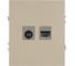 Розетка ЭРА Arktik 16-3110-04 комбинированная RJ45+TV шампань Б0070497 1