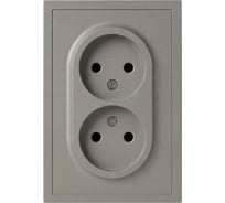 Розетка ЭРА Galaxy 15-2107-07 без заземления двойная 2X2P 16А-250В IP20 титан Б0071703