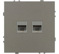 Розетка ЭРА Galaxy 15-3108-07 информационная двойная 2XRJ45 IP20 титан Б0070768