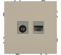 Розетка ЭРА Galaxy 15-3110-04 комбинированная RJ45+TV IP20 шампань Б0070782