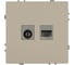 Розетка ЭРА Galaxy 15-3110-04 комбинированная RJ45+TV IP20 шампань Б0070782 1