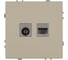 Розетка ЭРА Galaxy 15-3110-04 комбинированная RJ45+TV IP20 шампань Б0070782 2