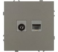 Розетка ЭРА Galaxy 15-3110-07 комбинированная RJ45+TV IP20 титан Б0070788