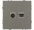 Розетка ЭРА Galaxy 15-3110-07 комбинированная RJ45+TV IP20 титан Б0070788 1