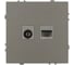 Розетка ЭРА Galaxy 15-3110-07 комбинированная RJ45+TV IP20 титан Б0070788 2