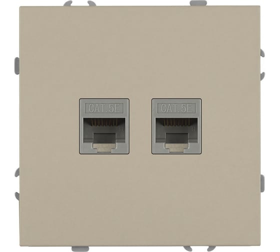 Розетка ЭРА Galaxy 15-3108-04 информационная двойная 2XRJ45 IP20 шампань Б0070762