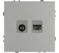 Розетка ЭРА Galaxy 15-3110-03 комбинированная RJ45+TV IP20 алюминий Б0070780