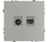 Розетка ЭРА Galaxy 15-3110-03 комбинированная RJ45+TV IP20 алюминий Б0070780 1