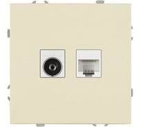 Розетка ЭРА Galaxy 15-3110-02 комбинированная RJ45+TV IP20 слоновая кость Б0070778
