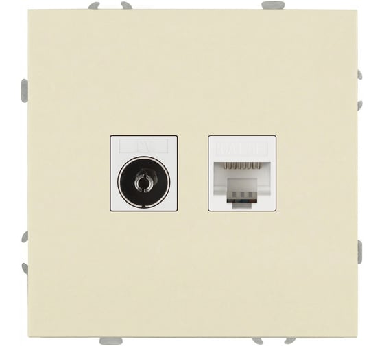 Розетка ЭРА Galaxy 15-3110-02 комбинированная RJ45+TV IP20 слоновая кость Б0070778