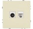 Розетка ЭРА Galaxy 15-3110-02 комбинированная RJ45+TV IP20 слоновая кость Б0070778 1