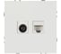 Розетка ЭРА Galaxy 15-3110-08 комбинированная RJ45+TV IP20 белый матовый Б0070790 1