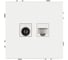 Розетка ЭРА Galaxy 15-3110-08 комбинированная RJ45+TV IP20 белый матовый Б0070790 2