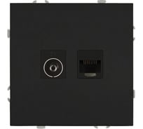 Розетка ЭРА Galaxy 15-3110-05 комбинированная RJ45+TV IP20 антрацит Б0070784