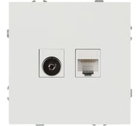 Розетка ЭРА Galaxy 15-3110-01 комбинированная RJ45+TV IP20 белый Б0070776
