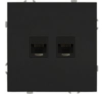 Розетка ЭРА Galaxy 15-3108-05 информационная двойная 2XRJ45 IP20 антрацит Б0070764