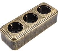 3-местная розетка SVET RA 16-365-Черная Бронза открытой установки с заземлением EV0311-0057