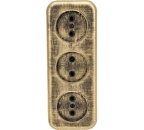 3-местная розетка SVET RA 16-344-Черная Бронза открытой установки без заземления EV0311-0051