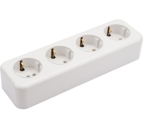 4-местная розетка SVET RA 16-445-Белый открытой установки с заземлением EV0311-0021