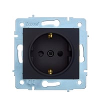 Розетка с защитой от детей ASTI ПБТ чёрный бархат механизм Lezard 7081-4288-124B