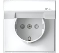 Розетка Systeme Electric ARTGALLERY с заземлением со шторками с крышкой, 16А, IP44, механизм, быстрозажим. клем., ЛОТОС GAL441346S