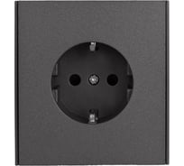 Механизм розетки KRANZ STRONG 1-м с заземлением, со шторками 16А графит KR-78-0701-6