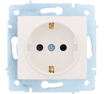 Розетка Lezard ASTI с защитой от детей ПБТ крем, механизм 7081-0388-124B