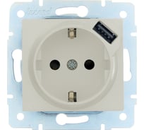 Розетка Lezard ASTI с заземлением + USB разъём крем механизм 7081-0388-181