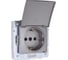 Розетка Lezard ASTI с заземлением с крышкой ПБТ платина IP44. 7081-3588-123BIPCH 1