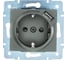 Розетка Lezard ASTI с заземлением + USB разъём платина механизм 7081-3588-181 1