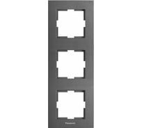 3-ая рамка Panasonic вертикальная темно-серая Karre Plus WKTF0813-2DG