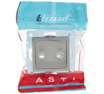 Розетка компьютерная Lezard ASTI двойная платина механизм 7081-3588-141
