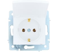 Розетка Lezard ASTI с/з с крышкой ПБТ белая механизм 7081-0288-123B