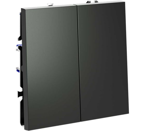 Выключатель встраиваемый Voltum S70 двухклавишный 10А, (титан) VLS020106