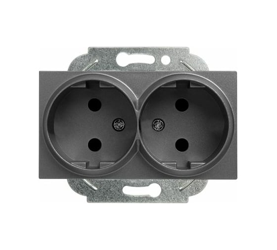 2-ая розетка Panasonic модуль, б/з темно-серый Karre Plus WKTT0204-2DG