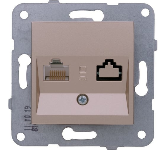 Компьютерная розетка Panasonic модуль, RJ45, категория 5e, бронза Karre Plus Pan WKTT0404-2BR