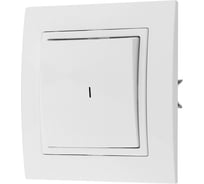 Выключатель BYLECTRICA 1-клавишная, скрытая установка 10А с подсветкой, серия УЮТ, белый С110-866