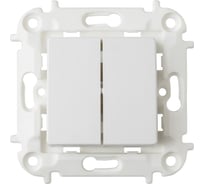 Механизм 2-клавишного выключателя Bylectrica скрытая установка 10А с подсветкой, серия МАСТЕР, белый, С510-3008