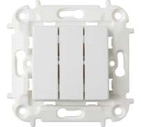 Механизм 3-клавишного выключателя Bylectrica скрытая установка 10А, серия МАСТЕР, белый, С0510-3003