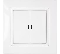 Выключатель Bylectrica 2-клавишная, скрытая установка 10А, с подсветкой, серия УЮТ, белый С510-867