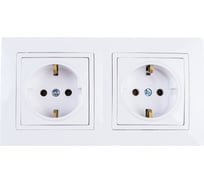 Розетка Bylectrica 2-местная, угловая открытая установка, с заземляющим контактом, серия УЮТ, белый, РА16-772