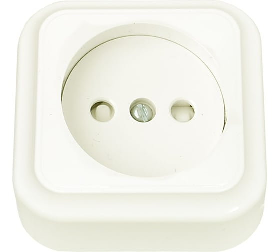 Розетка Bylectrica 1-местная, открытая установка, со шторкой, серия ПРАЛЕСКА, РА16-279 бежевый