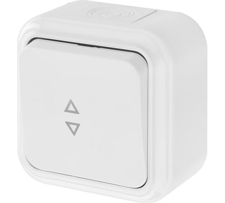 Выключатель Bylectrica 1-клавишный, открытая установка, 6А, проходной, IP54, серия ПРАЛЕСКА АКВА, белый, А610-868