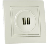 Розетка Bylectrica 2-местная, USB, серия УЮТ, белый РП5-421 бежевый