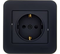 Розетка Lezard ASTI с защитой от детей ПБТ чёрный бархат 7081-4242-124B