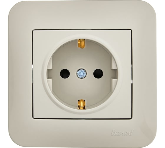 Розетка Lezard ASTI с защитой от детей ПБТ крем 7081-0303-124B