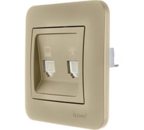 Розетка Lezard ASTI компьютер+телефон золото 7081-3636-143