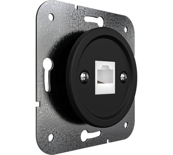 Розетка компьютерная для скрытой установки Мезонинъ RJ45(Cat 5e), ЛАХТА ОПТИМА, АНТРАЦИТ GE35341-58