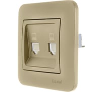 Розетка компьютерная Lezard ASTI двойная золото 7081-3636-141